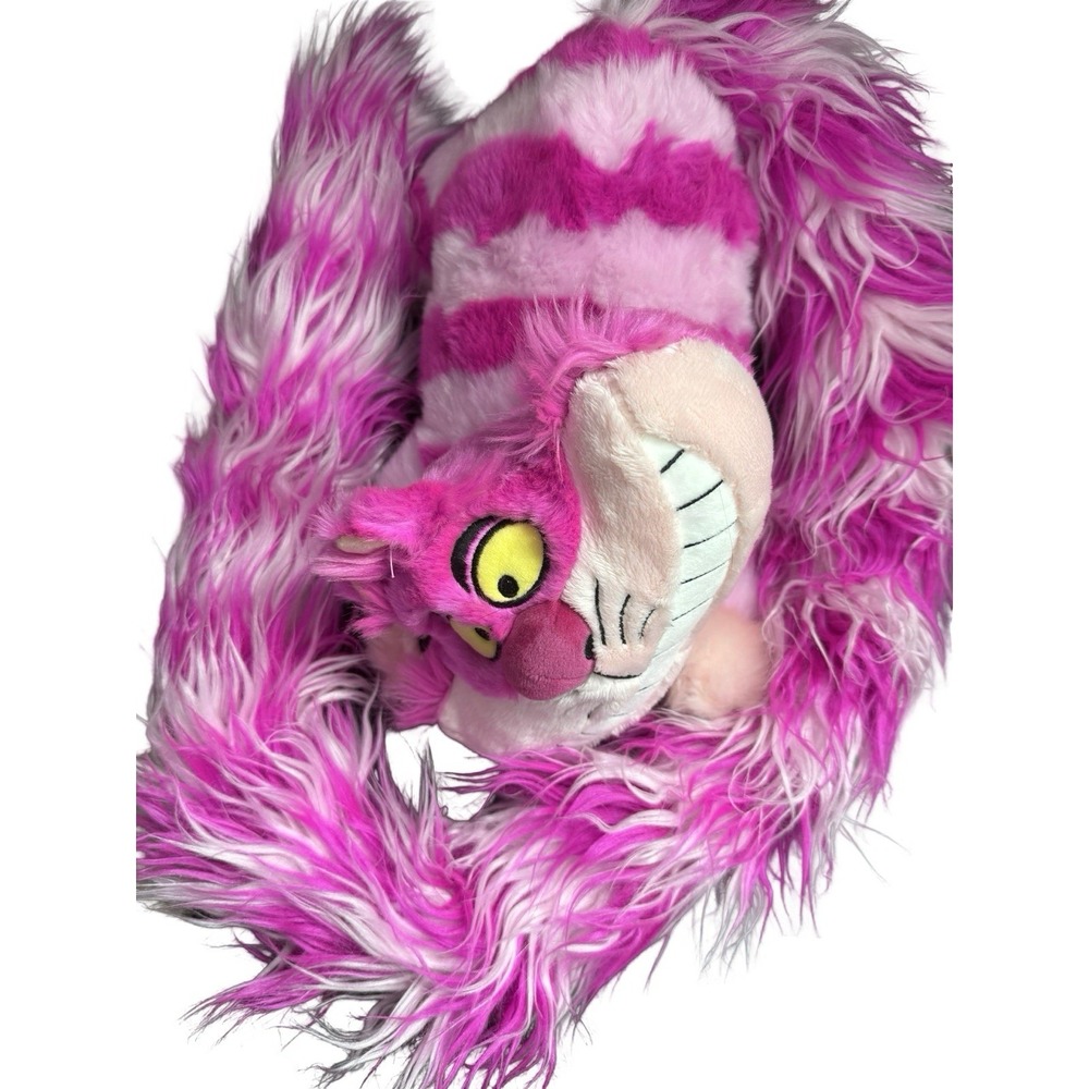 Disney Parks Cheshire Cat Plush 42" Long‎ Tail Alice in Wonderland Pink Striped